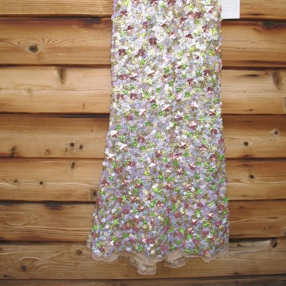 MAC DUGGAL 6153 Multicolor Sleeveless Floral Paillette Embellished Mesh Gown - Picture 11 of 15